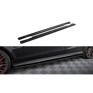 Maxton Side Skirts Diffusers Mercedes-Benz E63 Amg Sedan W212 Facelift - Gloss Black